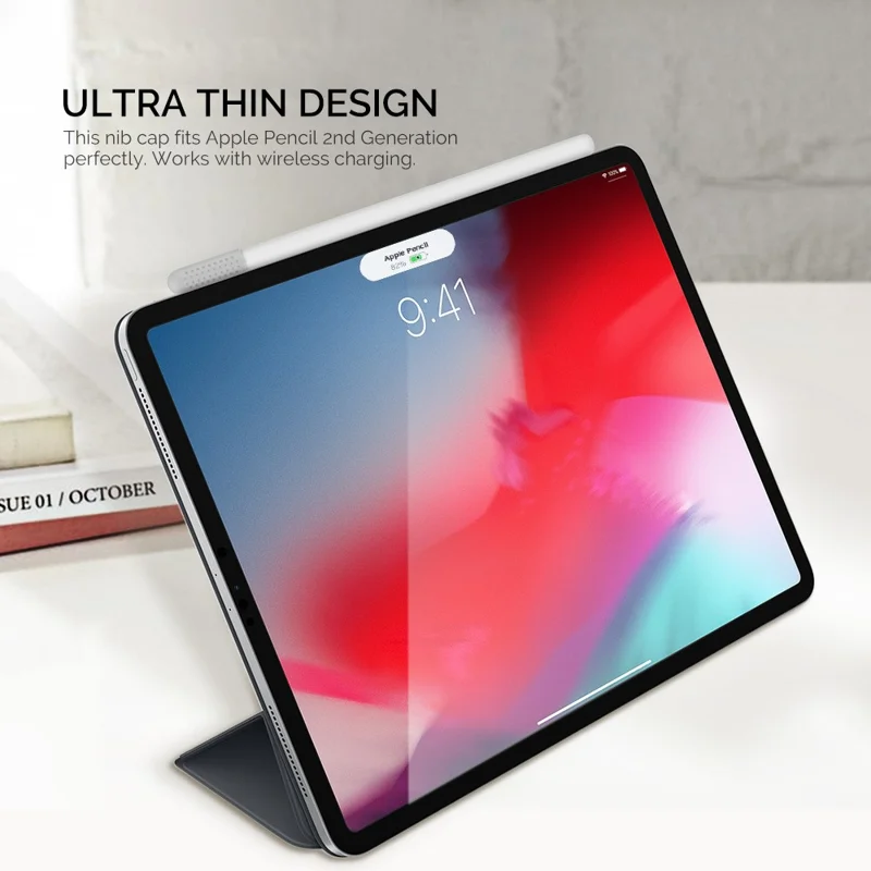 AHASTYLE PT92 For Apple Pencil (2nd Generation) / (1st Generation) Capacitive Stylus Nib Sleeve Silicone Protective Cover - Blackish Green