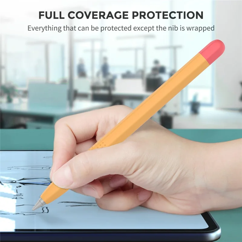 AHASTYLE PT114 For Huawei M-Pencil 2nd Generation / 1st Generation Stylus Case Dual-Color Silicone Protective Cover - Orange + Red