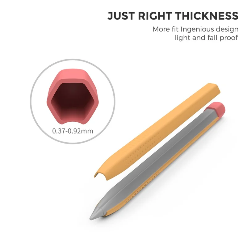 AHASTYLE PT114 For Huawei M-Pencil 2nd Generation / 1st Generation Stylus Case Dual-Color Silicone Protective Cover - Orange + Red