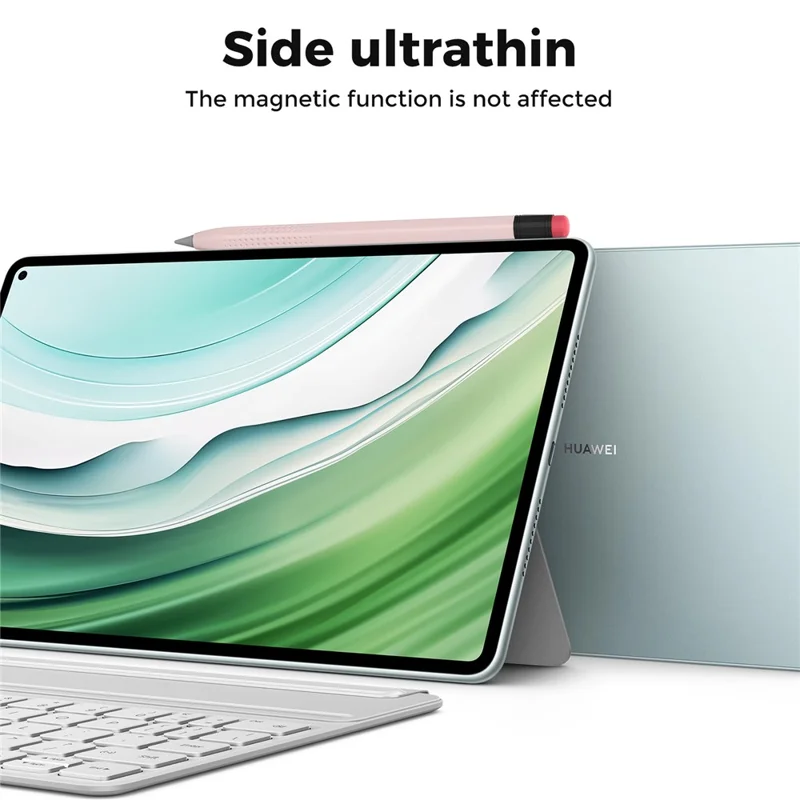 AHASTYLE PT114-C Slim Stylus Case For Huawei M-Pencil 3rd Generation / 2nd Generation / 1st Generation , Shockproof Anti Slip Cover - Pink + Black Cap