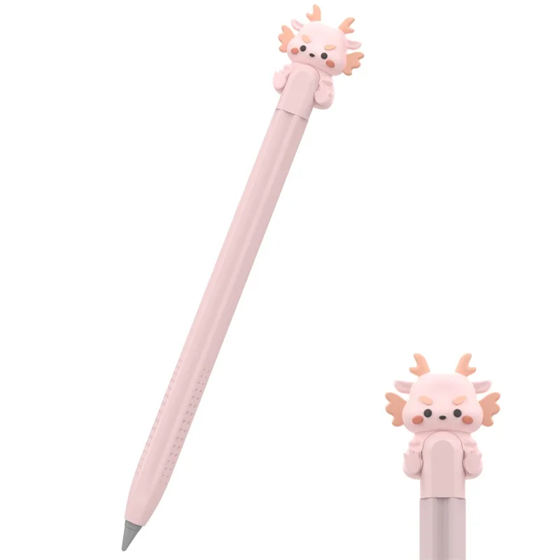 AHASTYLE PT114 Stylus Sleeve For Huawei M-Pencil 3rd Generation / 2nd Generation / 1st Generation , Cartoon Dragon-Style Cap Silicone Cover - Pink