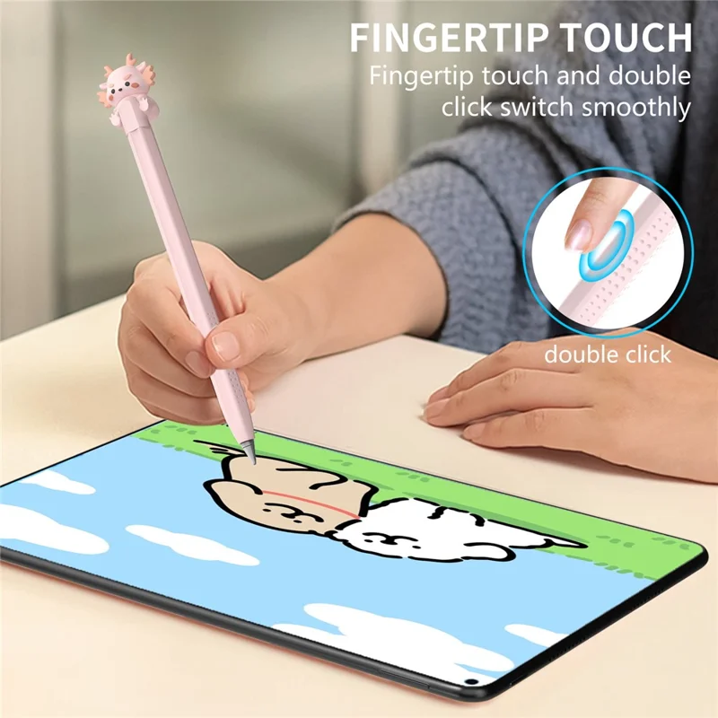 AHASTYLE PT114 Stylus Sleeve For Huawei M-Pencil 3rd Generation / 2nd Generation / 1st Generation , Cartoon Dragon-Style Cap Silicone Cover - Pink