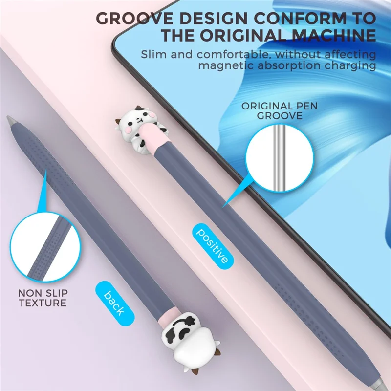 AHASTYLE PT114-B Stylus Cover For Huawei M-Pencil 3rd Generation / 2nd Generation / 1st Generation , Cartoon Animal Cap Silicone Pen Case - Midnight Blue
