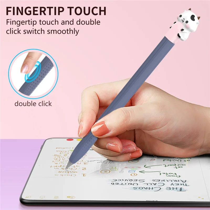 AHASTYLE PT114-B Stylus Cover For Huawei M-Pencil 3rd Generation / 2nd Generation / 1st Generation , Cartoon Animal Cap Silicone Pen Case - Midnight Blue