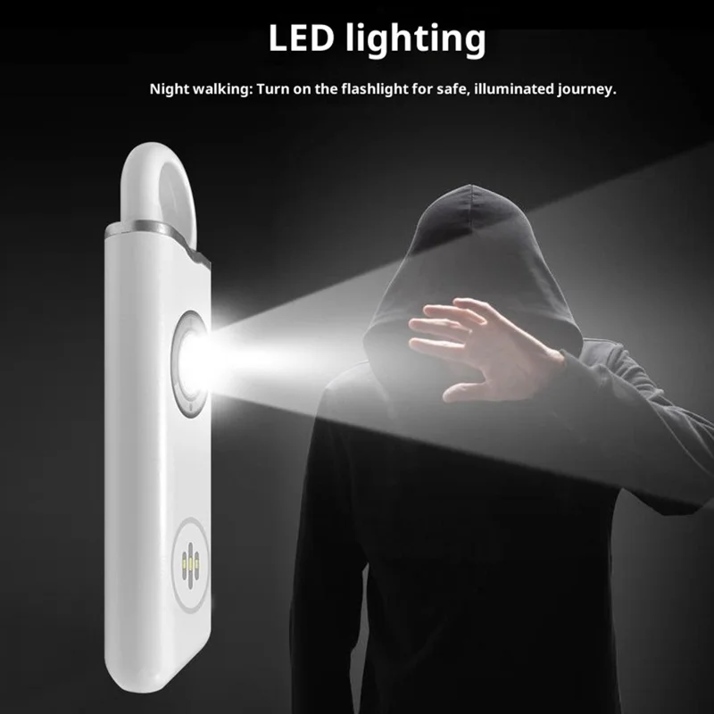 AF-2004 Osobisty Alarm Dźwiękowy na Szydełku Urządzenie Obronne Ładowane Elektroniczne Alarm Bezpieczeństwa dla Studentów - Czarny