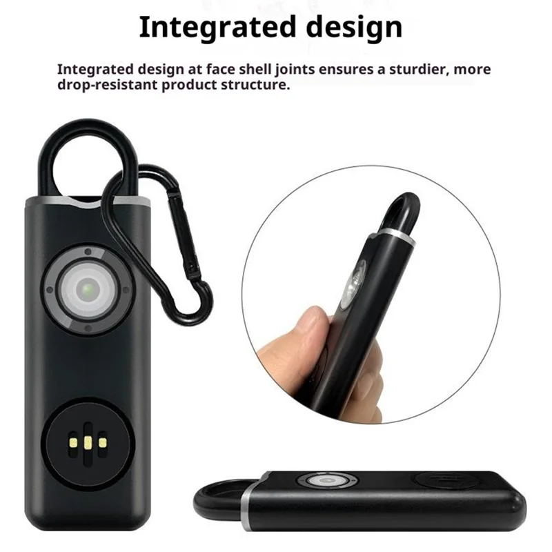 AF-2004 Osobisty Alarm Dźwiękowy na Szydełku Urządzenie Obronne Ładowane Elektroniczne Alarm Bezpieczeństwa dla Studentów - Czarny