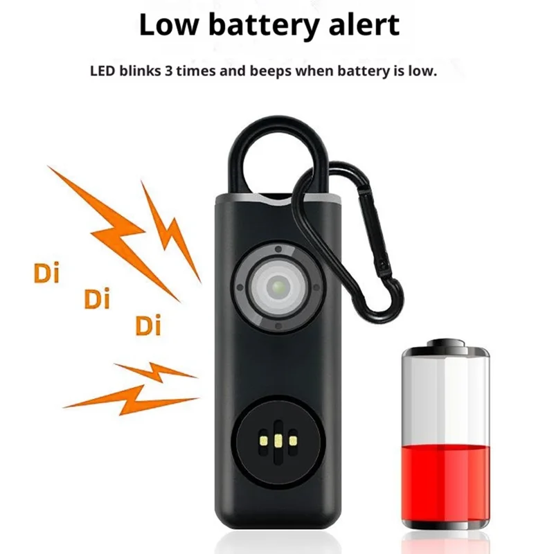 AF-2004 Osobisty Alarm Dźwiękowy na Szydełku Urządzenie Obronne Ładowane Elektroniczne Alarm Bezpieczeństwa dla Studentów - Czarny