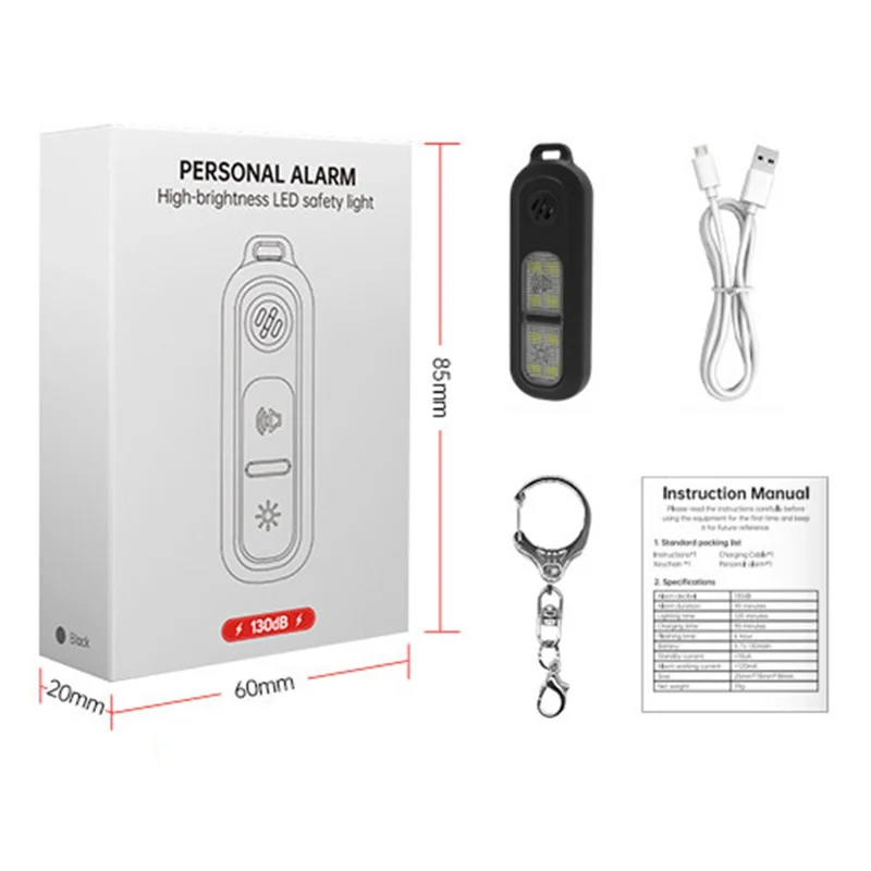 AF-2006 Outdoor Night Running Light Armband Personal Alarm Device Safety Warning Lamp for Cycling / Jogging - Black