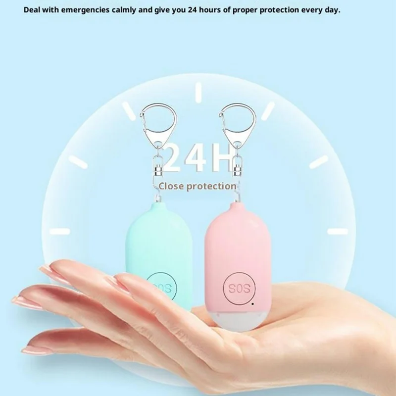 B300 Linterna de Alarma Personal Recargable Dispositivo Inteligente Anti-Lobo Seguridad Personal Exterior - Rosa