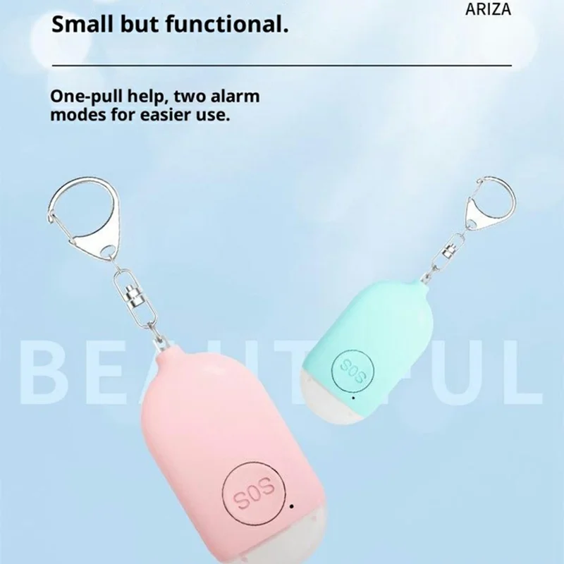 B300 Linterna de Alarma Personal Recargable Dispositivo Inteligente Anti-Lobo Seguridad Personal Exterior - Rosa