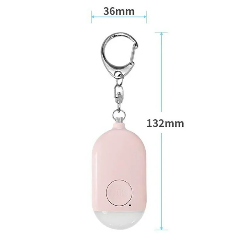 B300 Linterna de Alarma Personal Recargable Dispositivo Inteligente Anti-Lobo Seguridad Personal Exterior - Rosa