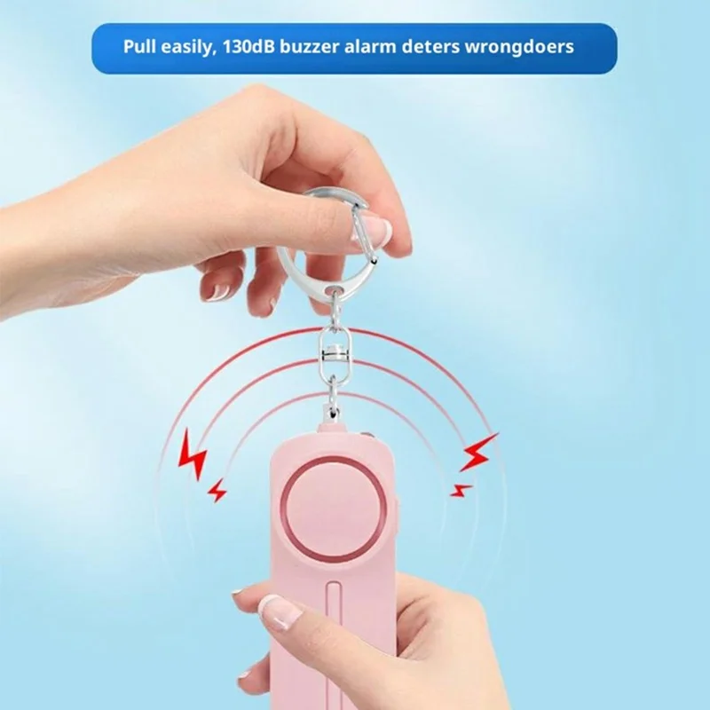 AF-9400 130dB Personal Alarm Self Defense Safety Keychain for Women Emergency Siren Built In LED Flashlight - Black