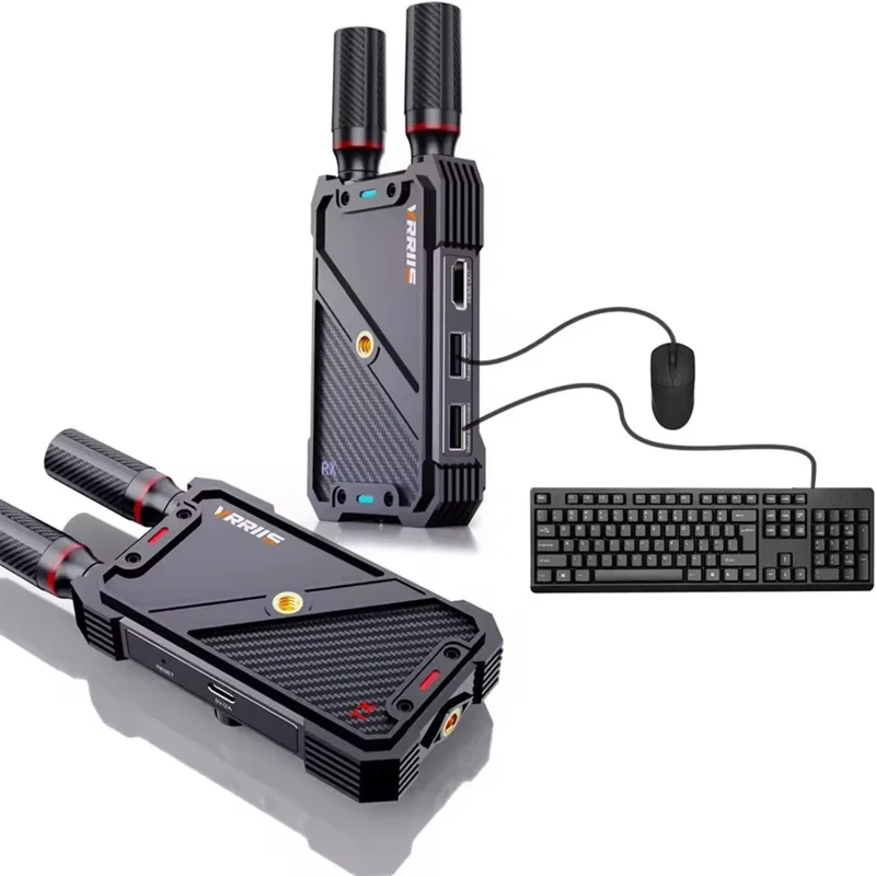 VRRIIS 082K 400m Wireless HD KVM Extender Video Transmitter and Receiver Support USB Keyboard Mouse - US Plug