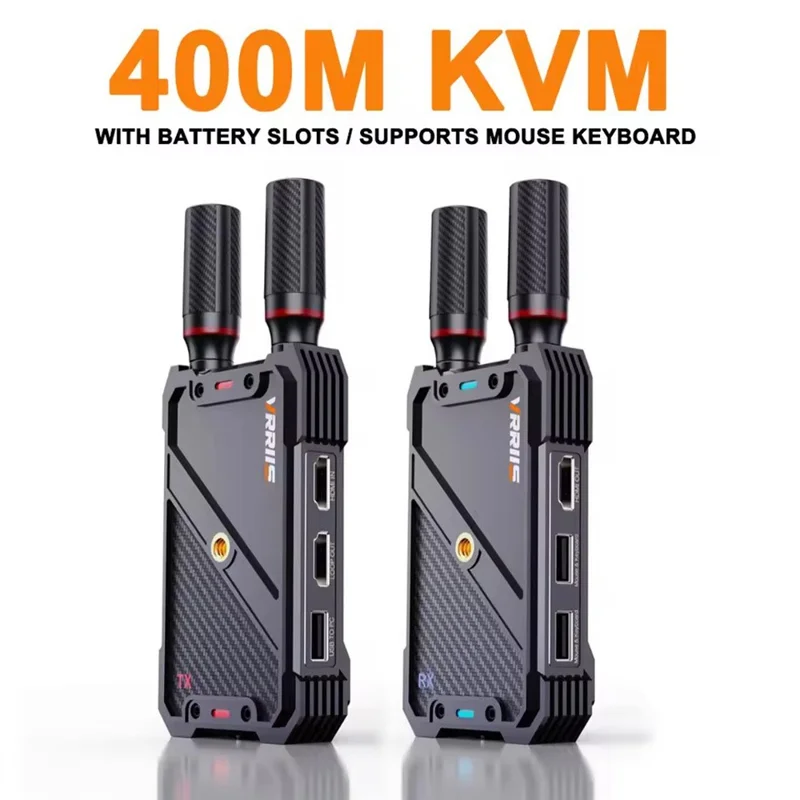VRRIIS 082K 400m Wireless HD KVM Extender Video Transmitter and Receiver Support USB Keyboard Mouse - US Plug