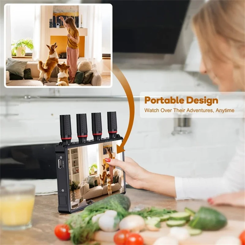 VRRIIS 085 P 1080P HD 400 m Rækkevidde Trådløs Video Sender og Modtager Kit med LCD-skærm – US stik