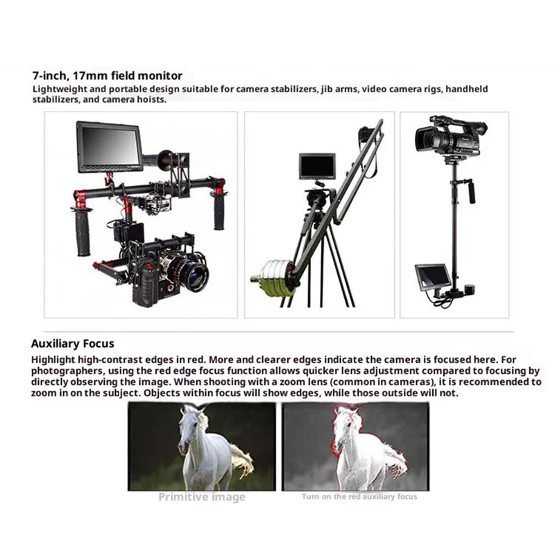 FEELWORLD FW759 7-Inch HD Photography Monitor 4K Display Screen External Monitor for DSLR / Mirrorless Cameras