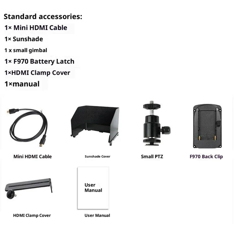 FEELWORLD FW759 7-Inch HD Photography Monitor 4K Display Screen External Monitor for DSLR / Mirrorless Cameras