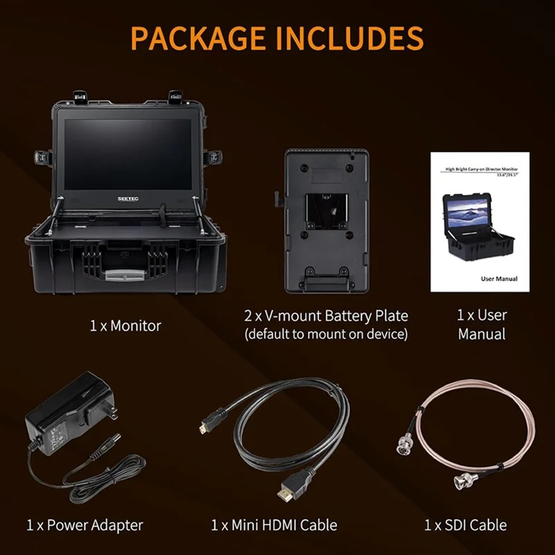 SEETEC WPC215 21.5 Inch Portable Director Monitor 1000nit High Brightness Daylight Viewable - US Plug