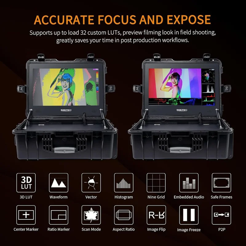 SEETEC WPC215 21.5 Inch Portable Director Monitor 1000nit High Brightness Daylight Viewable - US Plug