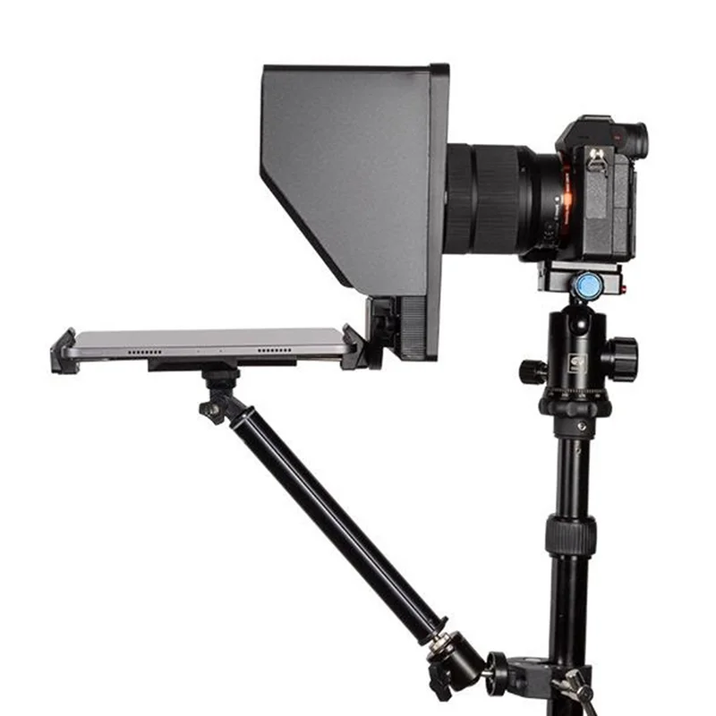 FEELWORLD TP10 Portable Teleprompter for Smartphones / DSLR Cameras Video Shooting Folding Design with Remote Control