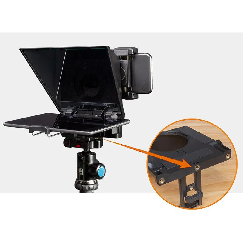 FEELWORLD TP2A 8 Inch Portable Teleprompter for Smartphone Tablet DSLR Camera Prompter with Remote Control