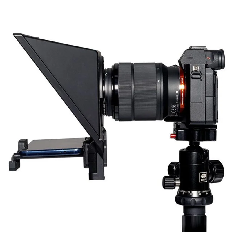 FEELWORLD TP2A 8 Inch Portable Teleprompter for Smartphone Tablet DSLR Camera Prompter with Remote Control