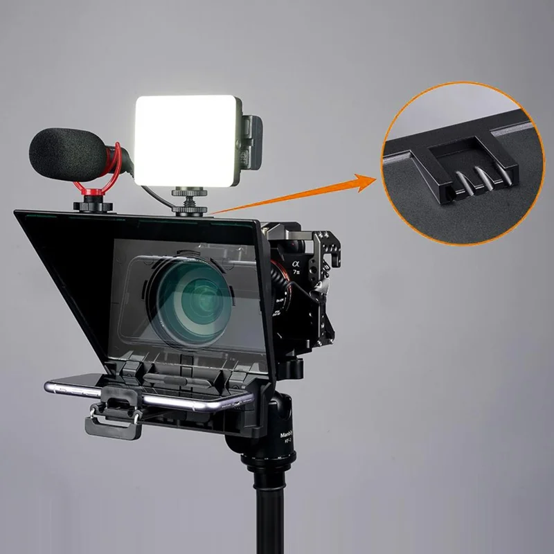 FEELWORLD TP2A 8 Inch Portable Teleprompter for Smartphone Tablet DSLR Camera Prompter with Remote Control