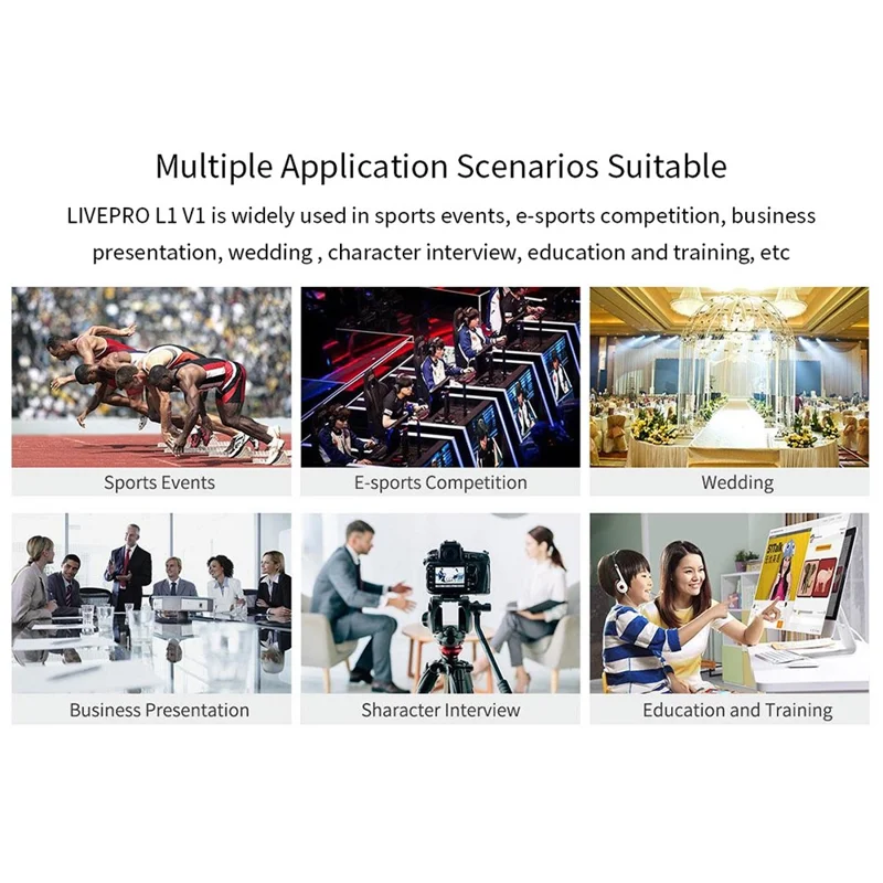 FEELWORLD LIVEPRO L1 V1 USB 3.0 Multi-kamera Live Streaming Video Switcher med 2-tommer TFT-skærm, 4 HD-inputs og APP-styring - US-stik