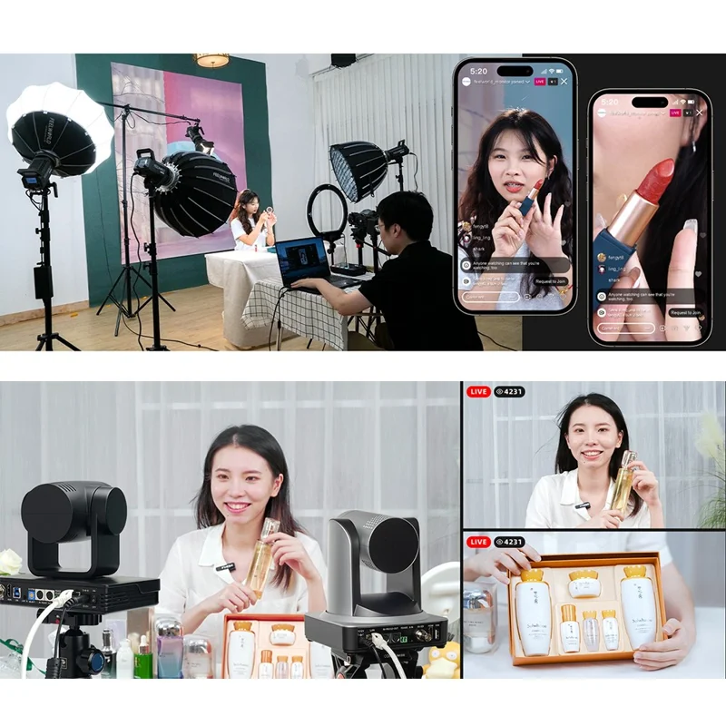 FEELWORLD L2 Plus Multi-kamera Live-streaming Videoswitch med 5,5 tommer Touchscreen, 4 HD-inputs, PTZ-styring - US-stik