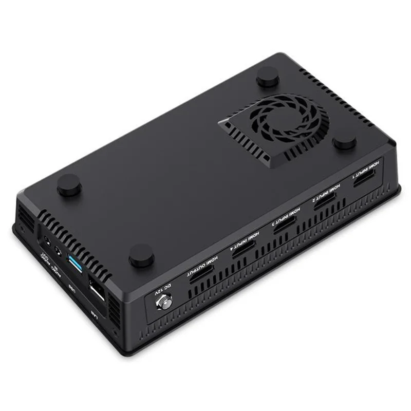 FEELWORLD L2 Plus Multi-kamera Live-streaming Videoswitch med 5,5 tommer Touchscreen, 4 HD-inputs, PTZ-styring - US-stik