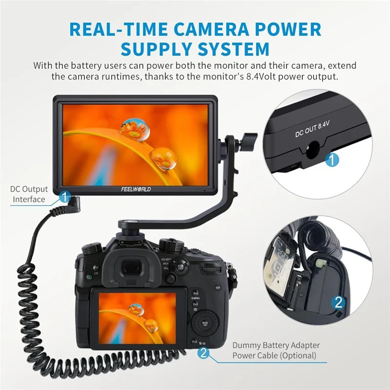 FEELWORLD S55V3 6 Inch 4K Monitor Full HD Portable Camera Monitor for DSLR Photography / Videography