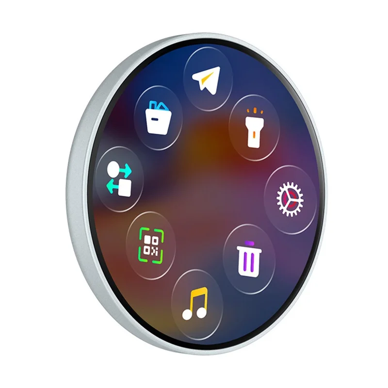 L8 Elektronisk Badge 1,5 tommer LCD-navneskilt til studerende fans Bluetooth Dynamic Screen Brooch Pin - Sort Grå