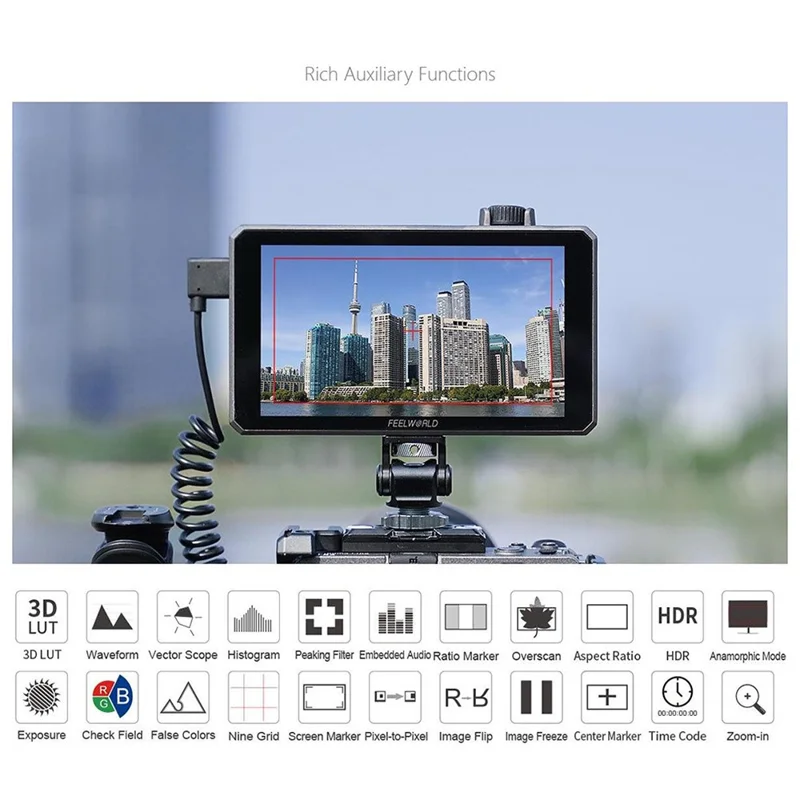 FEELWORLD SC6 6 Inch Camera Monitor 1500NIT High Brightness SDI Photography Monitor Video Monitor