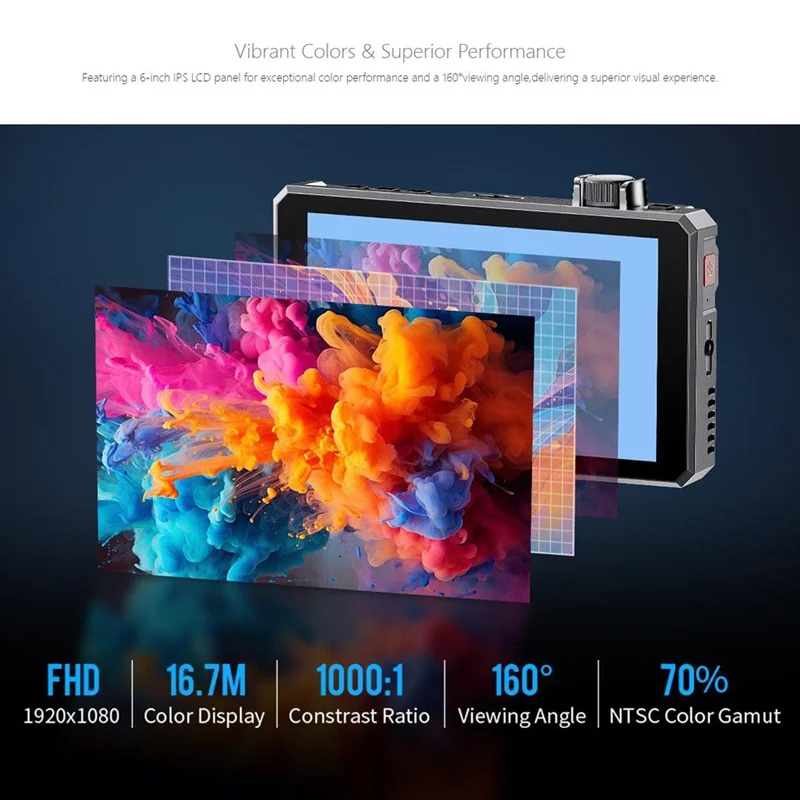 FEELWORLD SC6 6 Inch Camera Monitor 1500NIT High Brightness SDI Photography Monitor Video Monitor