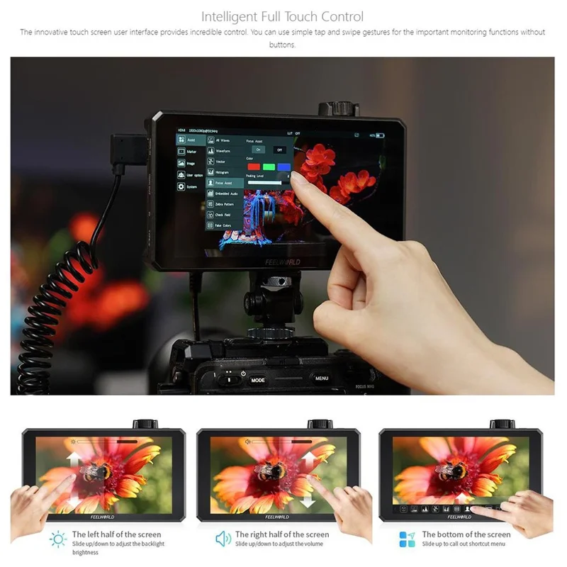 FEELWORLD SC6 6 Inch Camera Monitor 1500NIT High Brightness SDI Photography Monitor Video Monitor