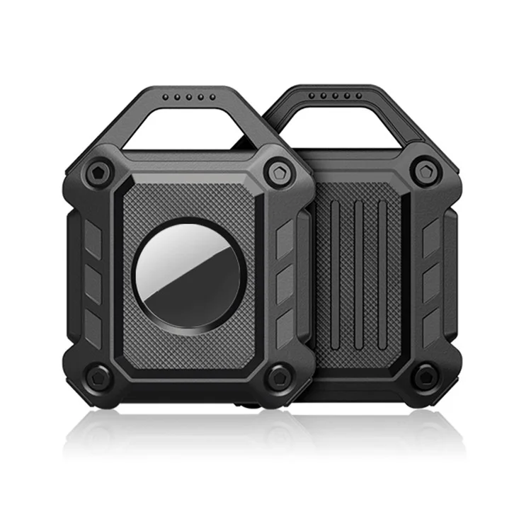 TPU Armor Protective Case Shell Sleeve per Apple AirTag con portachiavi TPU Custodia Antiurto - Nero