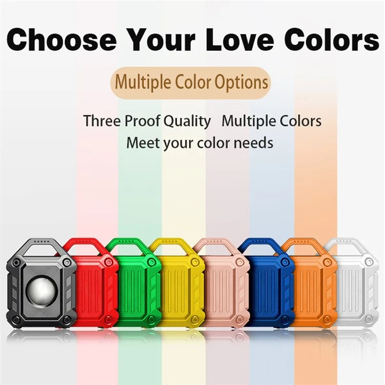 TPU Armor Protective Case Shell Sleeve per Apple AirTag con portachiavi TPU Custodia Antiurto - Nero