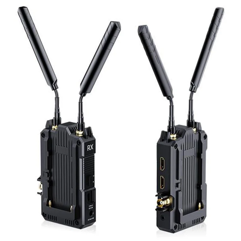 FEELWORLD WT1S Trådløs video sender/modtager sæt med dobbelt HD + SDI signalport, fuld duplex talekommunikation, 300 m rækkevidde, 4K transmission