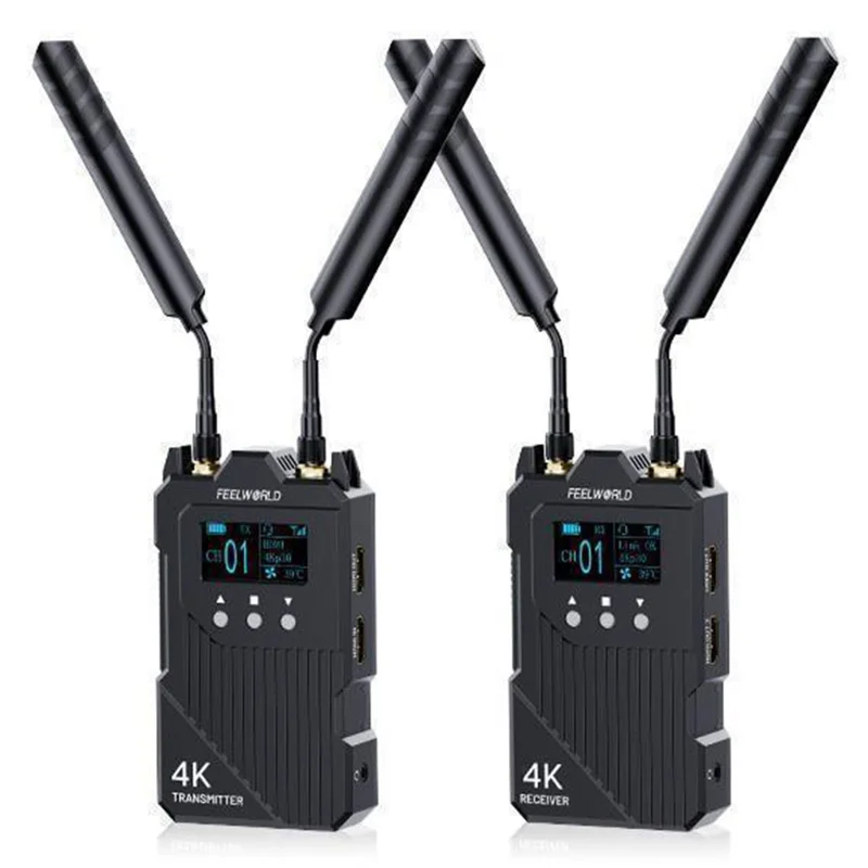 FEELWORLD WT1H Wireless Transmitter / Receiver Set Full-Duplex Voice Communication 300M Range 4K Transmission