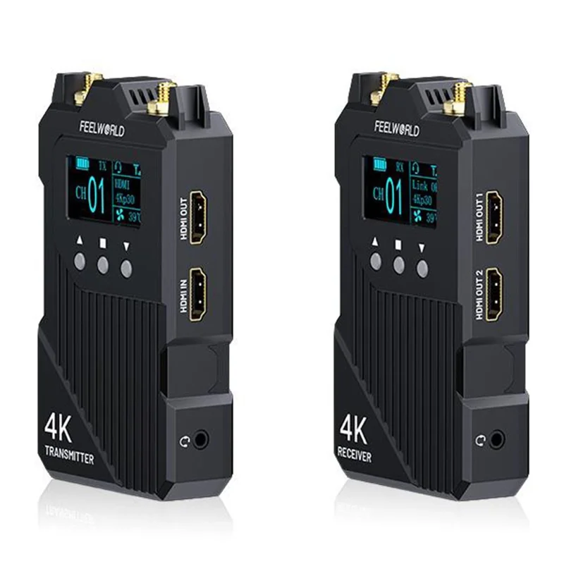FEELWORLD WT1H Wireless Transmitter / Receiver Set Full-Duplex Voice Communication 300M Range 4K Transmission