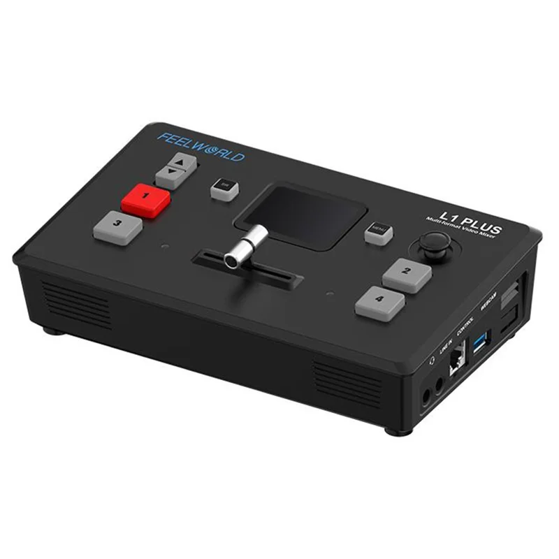 FEELWORLD L1 PLUS Videobytare / PTZ-styrning / Kromakey / Multikamerans liveproduktionsmixer för studio / sändning – US-uttag