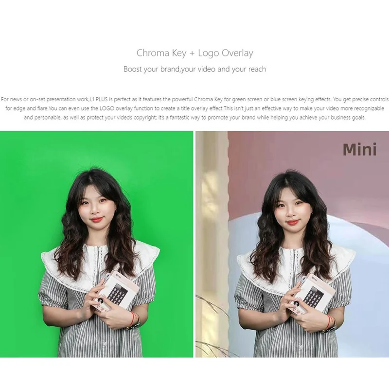 FEELWORLD L1 PLUS Videobytare / PTZ-styrning / Kromakey / Multikamerans liveproduktionsmixer för studio / sändning – US-uttag