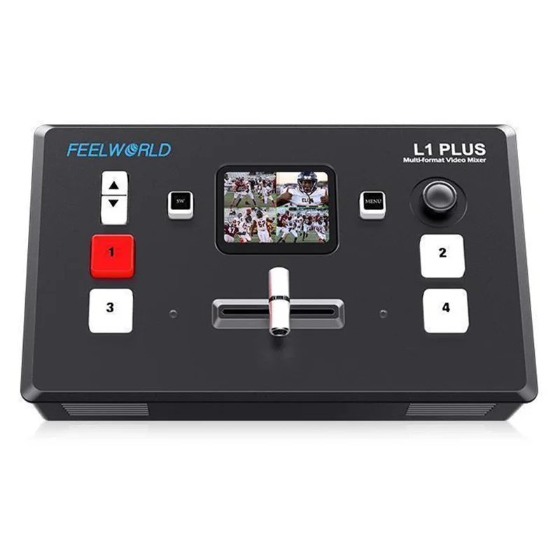 FEELWORLD L1 PLUS Videobytare / PTZ-styrning / Kromakey / Multikamerans liveproduktionsmixer för studio / sändning – US-uttag
