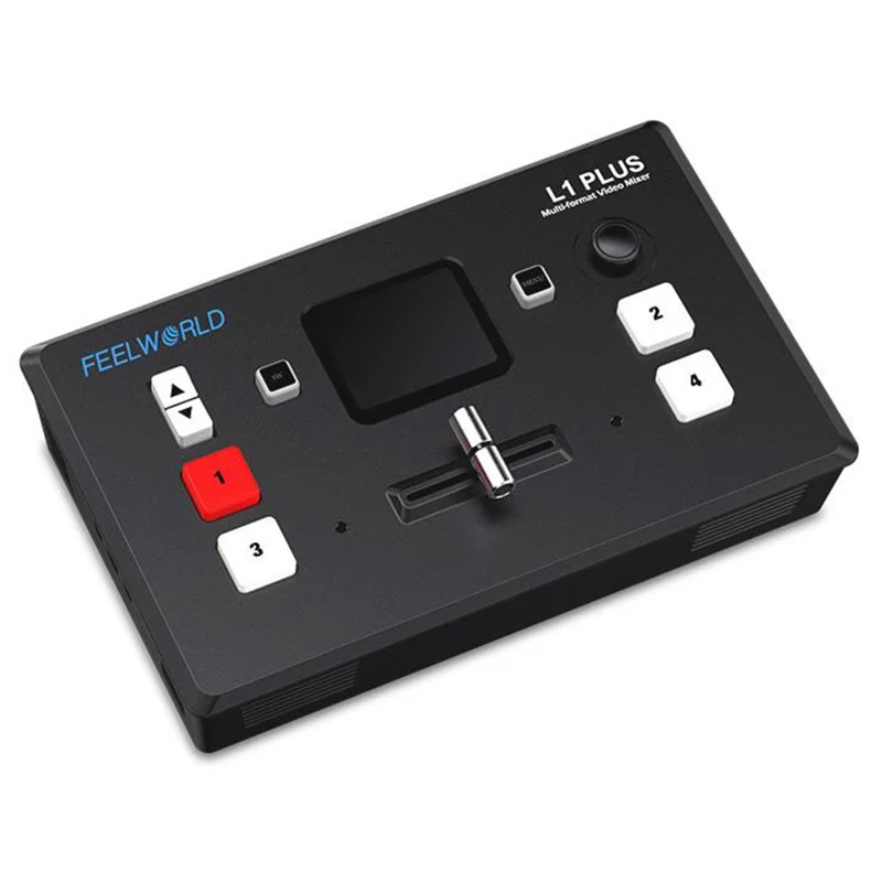 FEELWORLD L1 PLUS Videobytare / PTZ-styrning / Kromakey / Multikamerans liveproduktionsmixer för studio / sändning – US-uttag