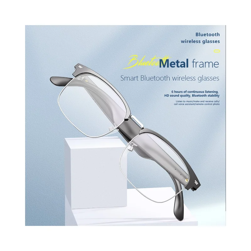 YJ005F Bluetooth-compatibele Smartbril met Titaniummontuur Draadloze bril voor rijden / bellen / muziek / pendelen Bediening via aanraking