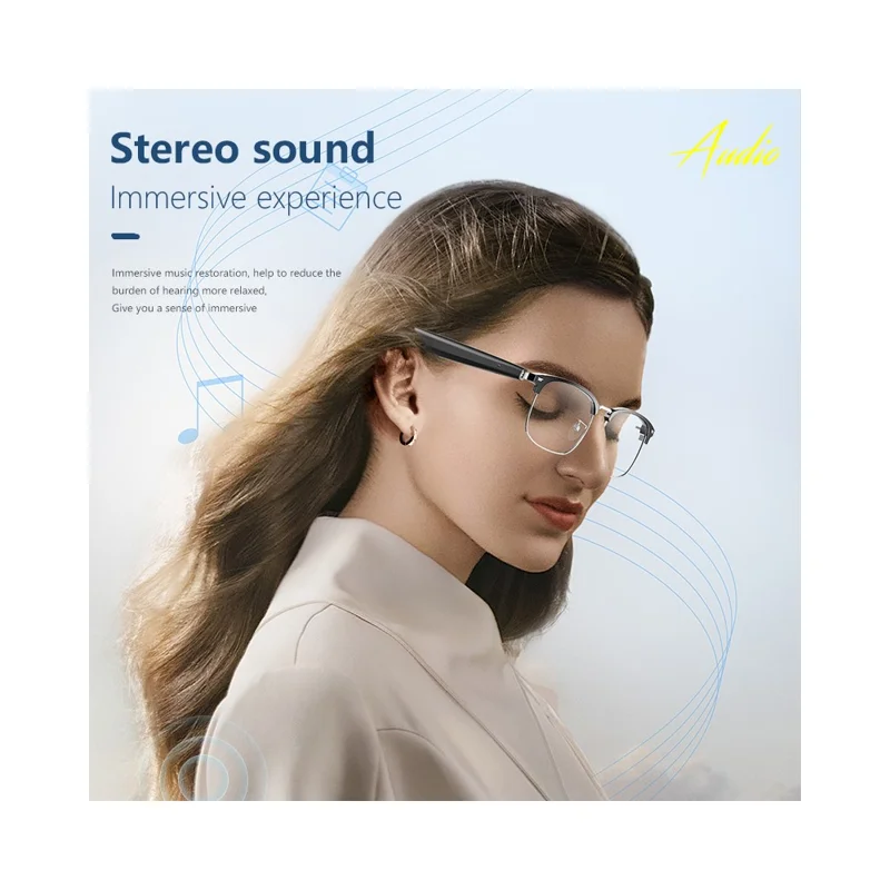 YJ005F Bluetooth-compatibele Smartbril met Titaniummontuur Draadloze bril voor rijden / bellen / muziek / pendelen Bediening via aanraking