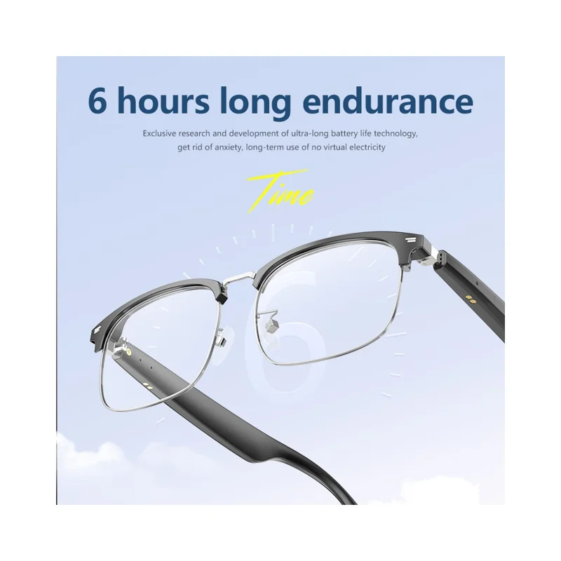 YJ005F Bluetooth-compatibele Smartbril met Titaniummontuur Draadloze bril voor rijden / bellen / muziek / pendelen Bediening via aanraking