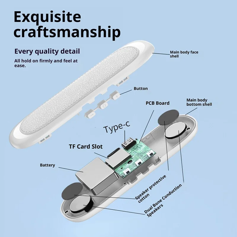 Altavoz portátil de conducción ósea QY13 Pillow Speaker para ayuda para dormir en el hogar / dormitorio - Azul