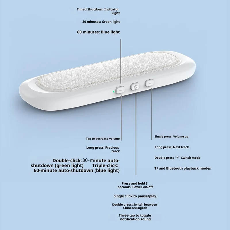 Altavoz portátil de conducción ósea QY13 Pillow Speaker para ayuda para dormir en el hogar / dormitorio - Azul