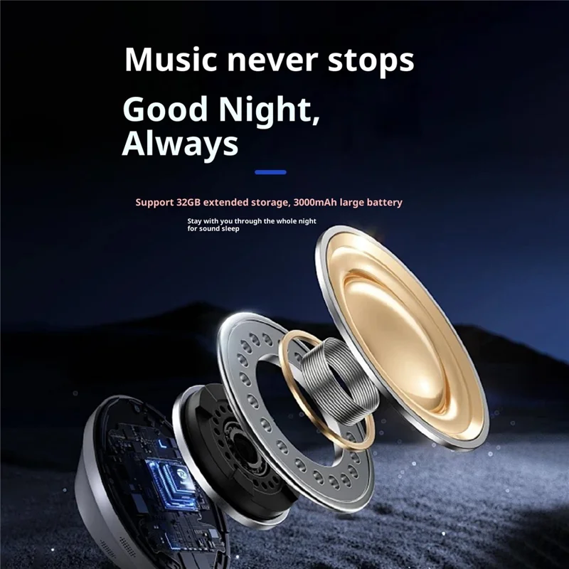 Altavoz portátil de conducción ósea QY13 Pillow Speaker para ayuda para dormir en el hogar / dormitorio - Azul